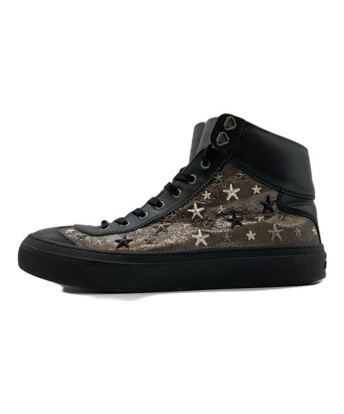 JIMMY CHOO（ジミーチュウ）JIMMY CHOO (ジミーチュウ) スタッズハイカットスニーカー ブラック サイズ:43の古着・服飾アイテム