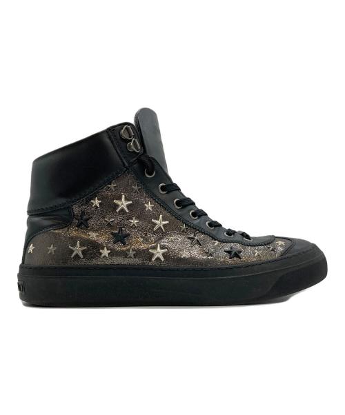 JIMMY CHOO（ジミーチュウ）JIMMY CHOO (ジミーチュウ) スタッズハイカットスニーカー ブラック サイズ:43の古着・服飾アイテム
