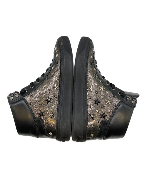 JIMMY CHOO（ジミーチュウ）JIMMY CHOO (ジミーチュウ) スタッズハイカットスニーカー ブラック サイズ:43の古着・服飾アイテム
