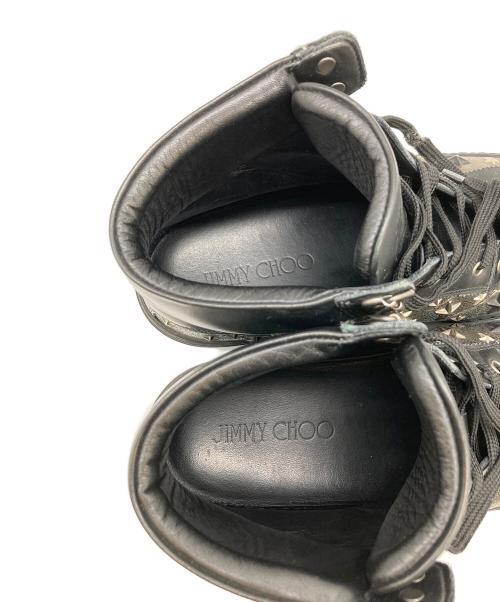 JIMMY CHOO（ジミーチュウ）JIMMY CHOO (ジミーチュウ) スタッズハイカットスニーカー ブラック サイズ:43の古着・服飾アイテム