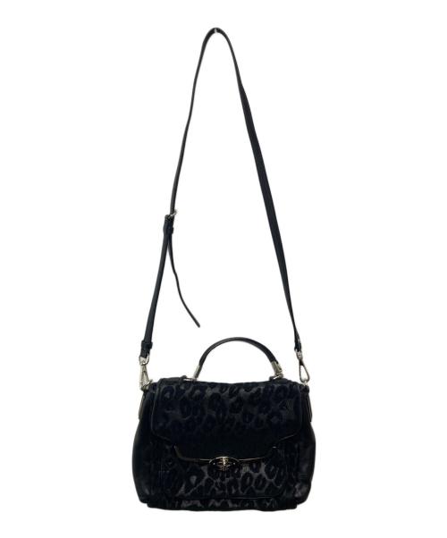 COACH（コーチ）COACH (コーチ) マディソン シェニール オセロット スモール セイディー フラップ サッチェル/26284 ブラックの古着・服飾アイテム