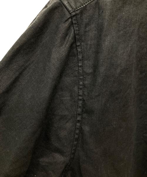 MITTAN（ミッタン）MITTAN (ミッタン) バンドカラーリネンシャツ ブラック サイズ:3の古着・服飾アイテム