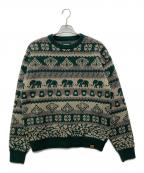 BEAMSビームス）の古着「25AW STARBUCKS STAND クルーネックニット/86-15-0014-156」｜グリーン