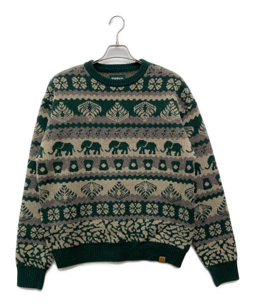 BEAMS（ビームス）BEAMS (ビームス) 25AW STARBUCKS STAND クルーネックニット/86-15-0014-156 グリーン サイズ:Ｍの古着・服飾アイテム