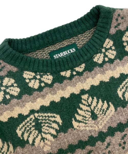 BEAMS（ビームス）BEAMS (ビームス) 25AW STARBUCKS STAND クルーネックニット/86-15-0014-156 グリーン サイズ:Ｍの古着・服飾アイテム