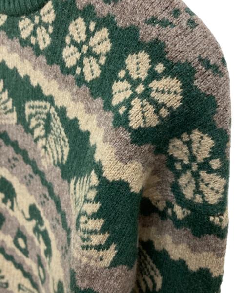 BEAMS（ビームス）BEAMS (ビームス) 25AW STARBUCKS STAND クルーネックニット/86-15-0014-156 グリーン サイズ:Ｍの古着・服飾アイテム