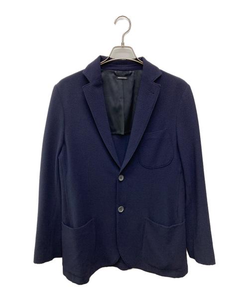 GIORGIO ARMANI（ジョルジョアルマーニ）GIORGIO ARMANI (ジョルジョアルマーニ) シアサッカーアンコンテーラードジャケット ネイビー サイズ:50の古着・服飾アイテム