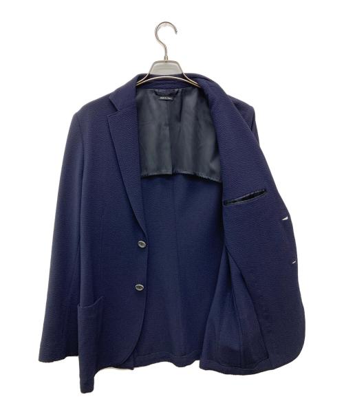 GIORGIO ARMANI（ジョルジョアルマーニ）GIORGIO ARMANI (ジョルジョアルマーニ) シアサッカーアンコンテーラードジャケット ネイビー サイズ:50の古着・服飾アイテム