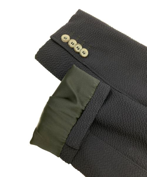 GIORGIO ARMANI（ジョルジョアルマーニ）GIORGIO ARMANI (ジョルジョアルマーニ) シアサッカーアンコンテーラードジャケット ネイビー サイズ:50の古着・服飾アイテム