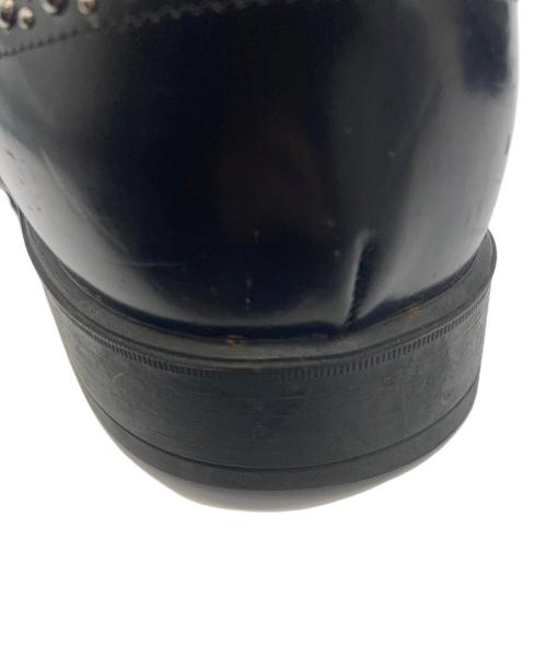 PRADA（プラダ）PRADA (プラダ) スタッズウィングチップシューズ ブラック サイズ:8 1/2の古着・服飾アイテム