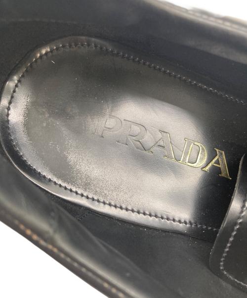 PRADA（プラダ）PRADA (プラダ) スタッズウィングチップシューズ ブラック サイズ:8 1/2の古着・服飾アイテム
