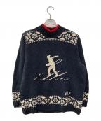 LAUREN RALPH LAURENローレンラルフローレン）の古着「90's リネンコットンノルディックニット」｜ブラック