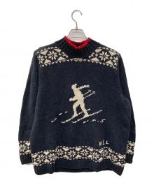 LAUREN RALPH LAUREN（ローレンラルフローレン）の古着「90's リネンコットンノルディックニット」｜ブラック