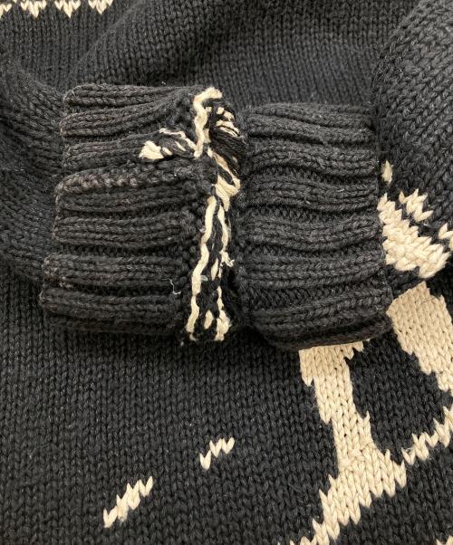 LAUREN RALPH LAUREN（ローレンラルフローレン）LAUREN RALPH LAUREN (ローレンラルフローレン) 90's リネンコットンノルディックニット ブラック サイズ:1Xの古着・服飾アイテム