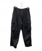 s'yteサイト）の古着「COTTON TWILL KNEE TUCK CARGO PANTS（コットン ツイル ニー タック カーゴ パンツ）」｜ブラック