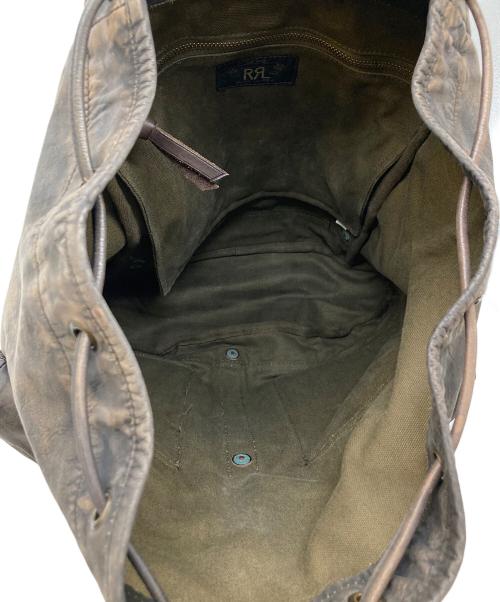 RRL（ダブルアールエル）RRL (ダブルアールエル) Distressed Leather Rucksack ブラウンの古着・服飾アイテム
