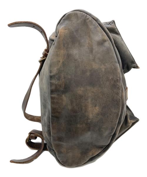 RRL（ダブルアールエル）RRL (ダブルアールエル) Distressed Leather Rucksack ブラウンの古着・服飾アイテム