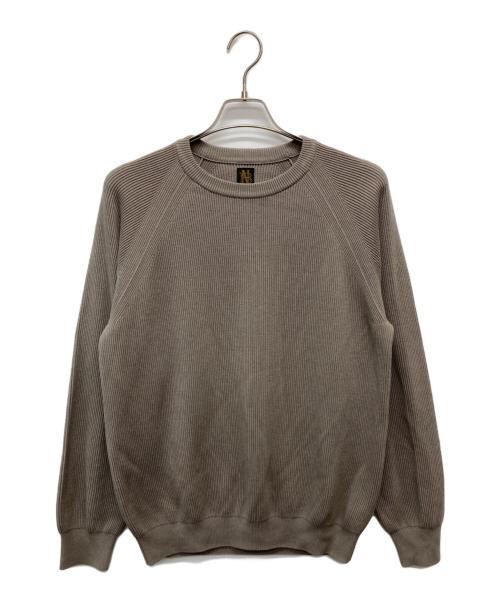 BATONER（バトナ―）BATONER (バトナ―) HIGH COUNT RIB CREW NECK ベージュ サイズ:Sの古着・服飾アイテム