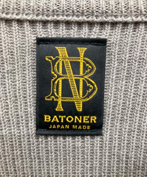 BATONER（バトナ―）BATONER (バトナ―) HIGH COUNT RIB CREW NECK ベージュ サイズ:Sの古着・服飾アイテム