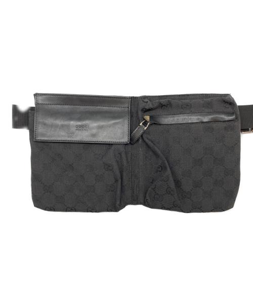 GUCCI（グッチ）GUCCI (グッチ) GGキャンバス ウエストポーチ/28566 ブラックの古着・服飾アイテム