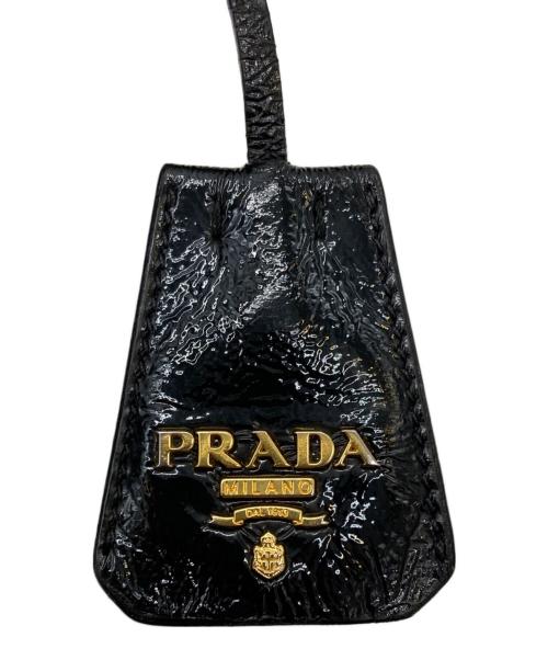 PRADA（プラダ）PRADA (プラダ) ギャザーフリルハンドバッグ/BR4176 ブラックの古着・服飾アイテム