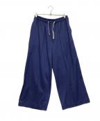 My Beautiful Landletマイビューティフルランドレット）の古着「JACQUARD CHECK EASY PANTS/WM02-PT242022」｜ブルー