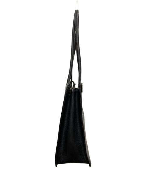 Jean Paul GAULTIER（ジャンポールゴルチェ）Jean Paul GAULTIER (ジャンポールゴルチェ) メタルプレートレザートートバッグ ブラックの古着・服飾アイテム