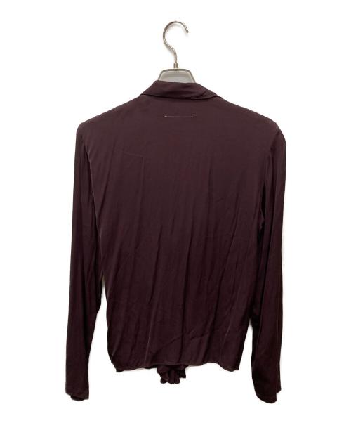 MM6 Maison Margiela（エムエムシックスメゾンマルジェラ）MM6 Maison Margiela (エムエムシックスメゾンマルジェラ) Viscose Lining Look Ribbon Shirt/S52DL0197 ブラウン サイズ:40の古着・服飾アイテム