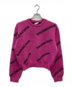 BALENCIAGAバレンシアガ）の古着「ヴァージンウールジャガードロゴニット/K178 510243」｜ピンク