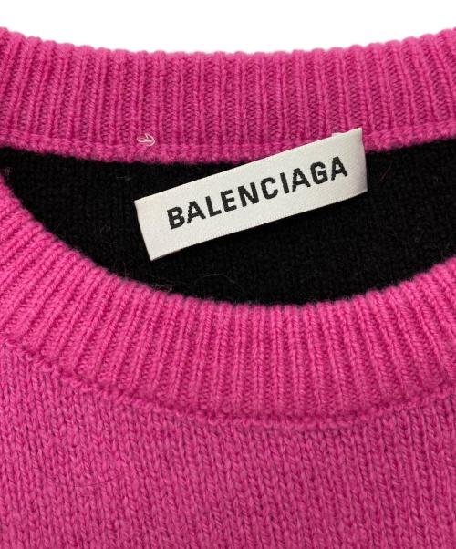 BALENCIAGA（バレンシアガ）BALENCIAGA (バレンシアガ) ヴァージンウールジャガードロゴニット/K178 510243 ピンク サイズ:38の古着・服飾アイテム