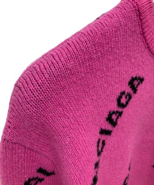 BALENCIAGA（バレンシアガ）BALENCIAGA (バレンシアガ) ヴァージンウールジャガードロゴニット/K178 510243 ピンク サイズ:38の古着・服飾アイテム