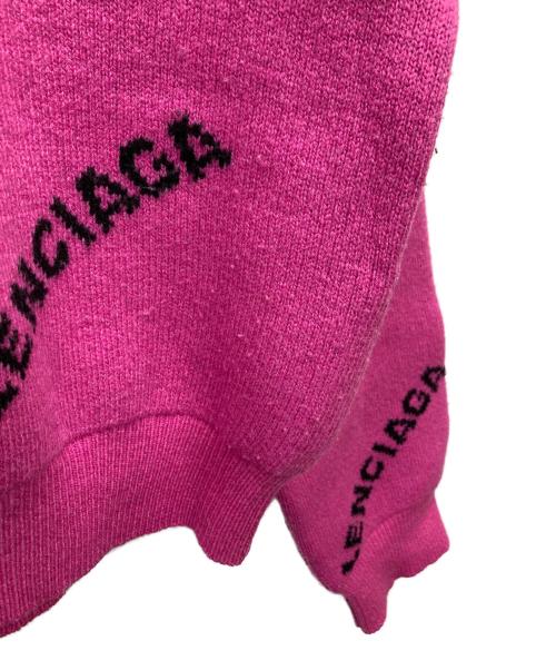 BALENCIAGA（バレンシアガ）BALENCIAGA (バレンシアガ) ヴァージンウールジャガードロゴニット/K178 510243 ピンク サイズ:38の古着・服飾アイテム