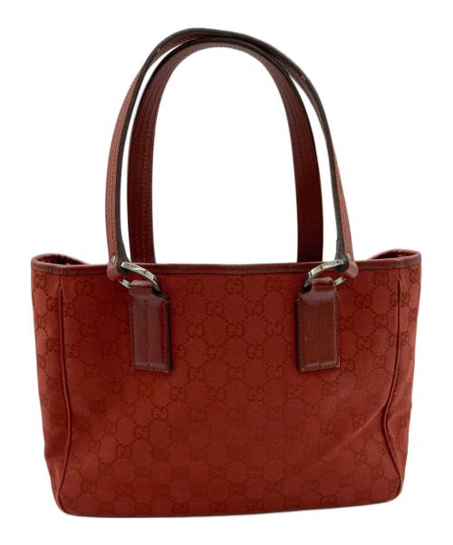 GUCCI（グッチ）GUCCI (グッチ) GGキャンバストートバッグ/113019 レッドの古着・服飾アイテム