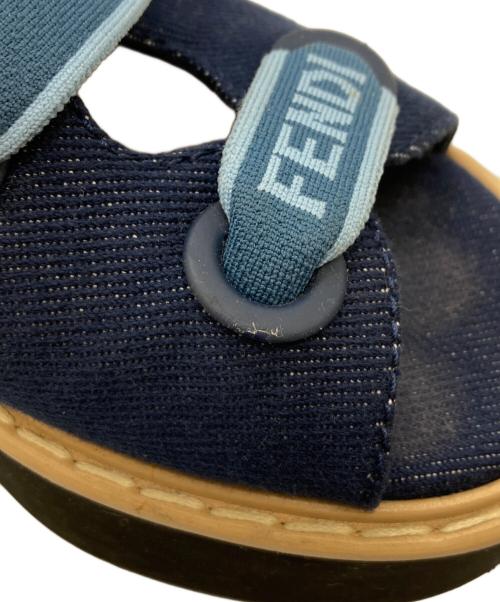 FENDI（フェンディ）FENDI (フェンディ) リボンプラットフォーム デニムサンダル インディゴ サイズ:24cmの古着・服飾アイテム