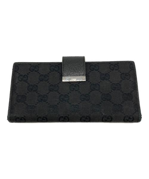 GUCCI（グッチ）GUCCI (グッチ) GGキャンバス長財布 ブラックの古着・服飾アイテム