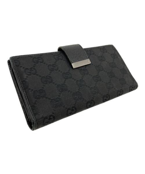 GUCCI（グッチ）GUCCI (グッチ) GGキャンバス長財布 ブラックの古着・服飾アイテム