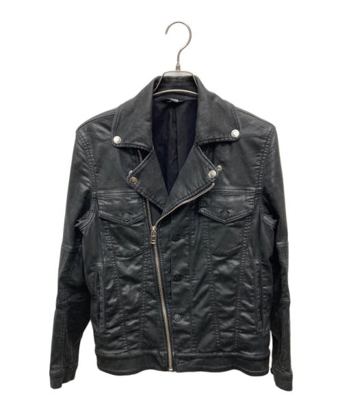 DIESEL（ディーゼル）DIESEL (ディーゼル) コーティングライダースジャケット ブラック サイズ:Sの古着・服飾アイテム