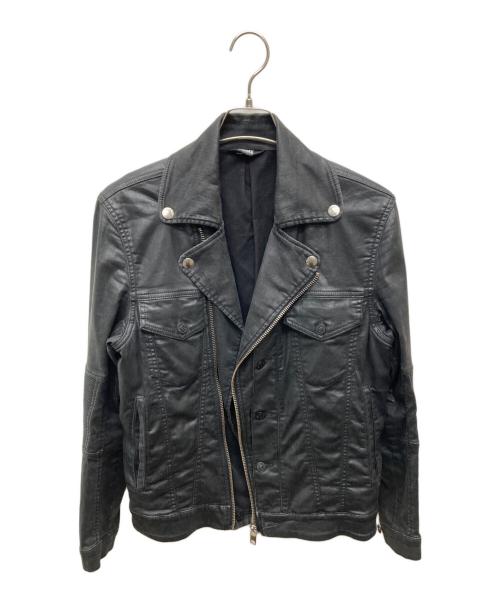 DIESEL（ディーゼル）DIESEL (ディーゼル) コーティングライダースジャケット ブラック サイズ:Sの古着・服飾アイテム