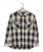 NUMBER (N)INE×DEVILOCKナンバーナイン×デヴィロック）の古着「BACK LOGO HOODIE SHIRT」｜グレー