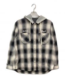 NUMBER (N)INE×DEVILOCK（ナンバーナイン×デヴィロック）の古着「BACK LOGO HOODIE SHIRT」｜グレー