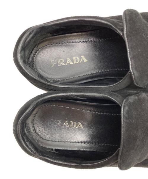 PRADA（プラダ）PRADA (プラダ) スウェードスリッポン ブラック サイズ:23.5の古着・服飾アイテム