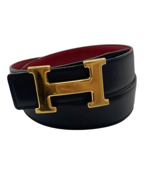 HERMES（エルメス）HERMES (エルメス) コンスタンスHロゴベルト レッド×ネイビー サイズ:78の古着・服飾アイテム