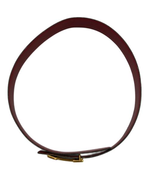 HERMES（エルメス）HERMES (エルメス) コンスタンスHロゴベルト レッド×ネイビー サイズ:78の古着・服飾アイテム
