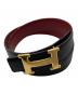 HERMES (エルメス) コンスタンスHロゴベルト レッド×ネイビー サイズ:78：40000円