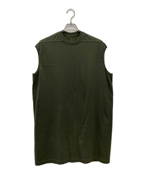 RICK OWENS（リックオウエンス）RICK OWENS (リックオウエンス) TARP SLEEVELESS T-SHIRT/RU02B2160-JA グリーン サイズ:ＸＳの古着・服飾アイテム