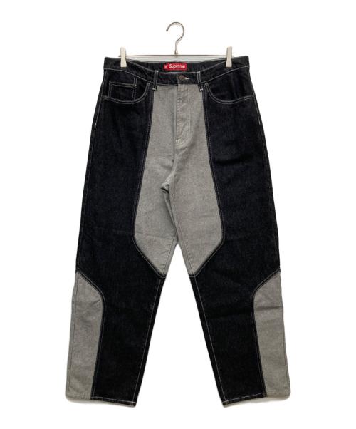 SUPREME（シュプリーム）SUPREME (シュプリーム) 2-Tone Paneled Baggy Jean ブラック×グレー サイズ:81cm (W32)の古着・服飾アイテム