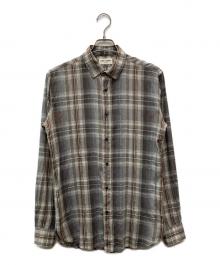 Saint Laurent Paris（サンローランパリ）の古着「レギュラーカラーチェックシャツ/376954」｜グレー