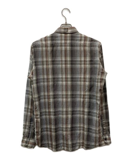 Saint Laurent Paris（サンローランパリ）Saint Laurent Paris (サンローランパリ) レギュラーカラーチェックシャツ/376954 グレー サイズ:40の古着・服飾アイテム