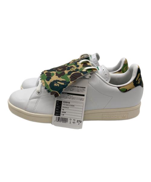 adidas（アディダス）adidas (アディダス) A BATHING APE (アベイシングエイプ) Stan Smith Golf/ローカットスニーカー/IG5916 グリーン×ホワイト サイズ:27 未使用品の古着・服飾アイテム