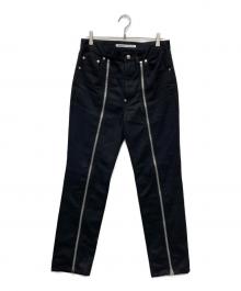 JOHN LAWRENCE SULLIVAN（ジョン ローレンス サリバン）の古着「Rigid denim zipped pants/JLS-02-19」｜ブラック